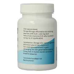Nova Vitae Borage olie 1000mg GLA 20% 60.00 Capsules