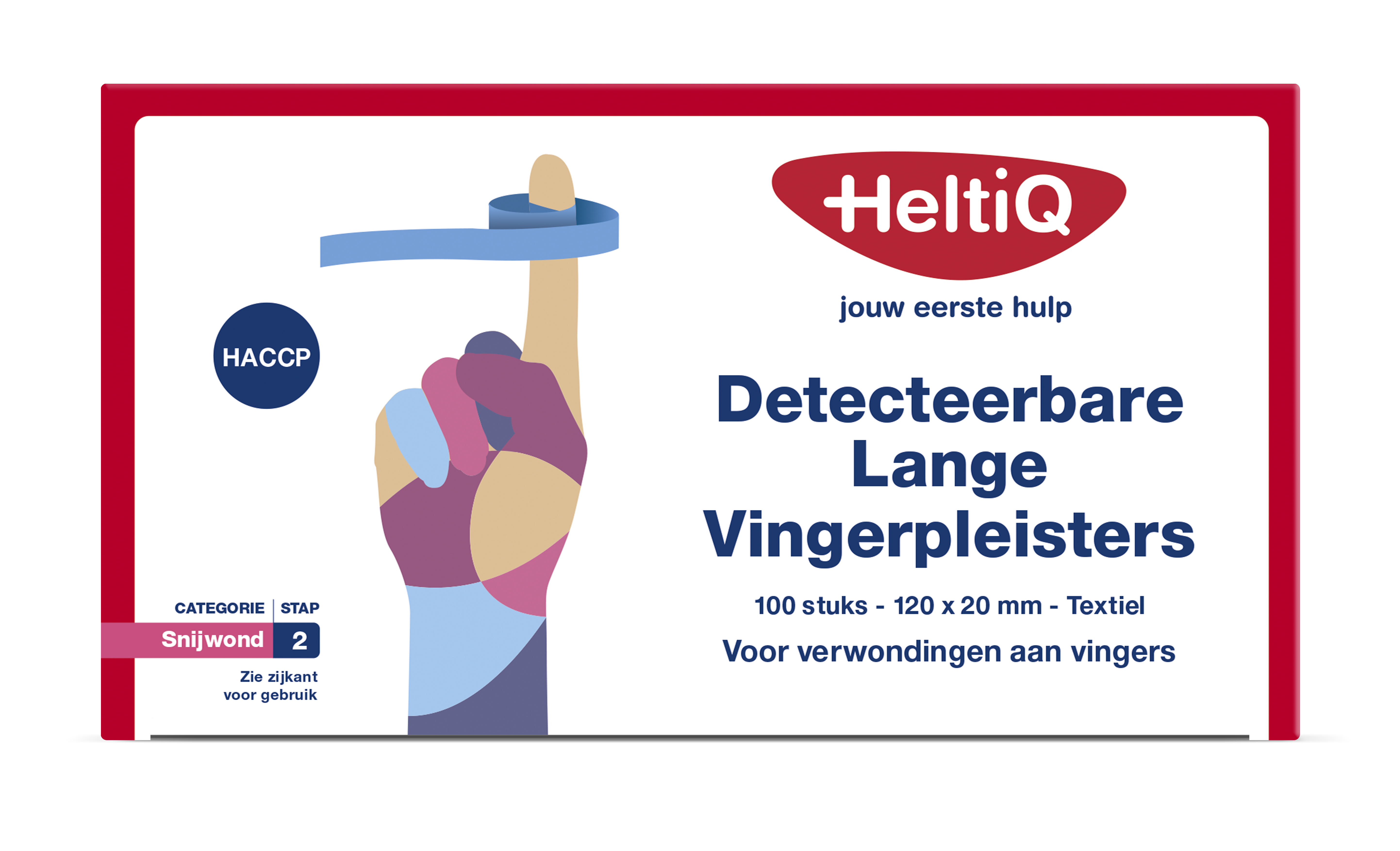 Heltiq Detect vingerpleister lang textiel 120 x 20mm 100.00 Stuks