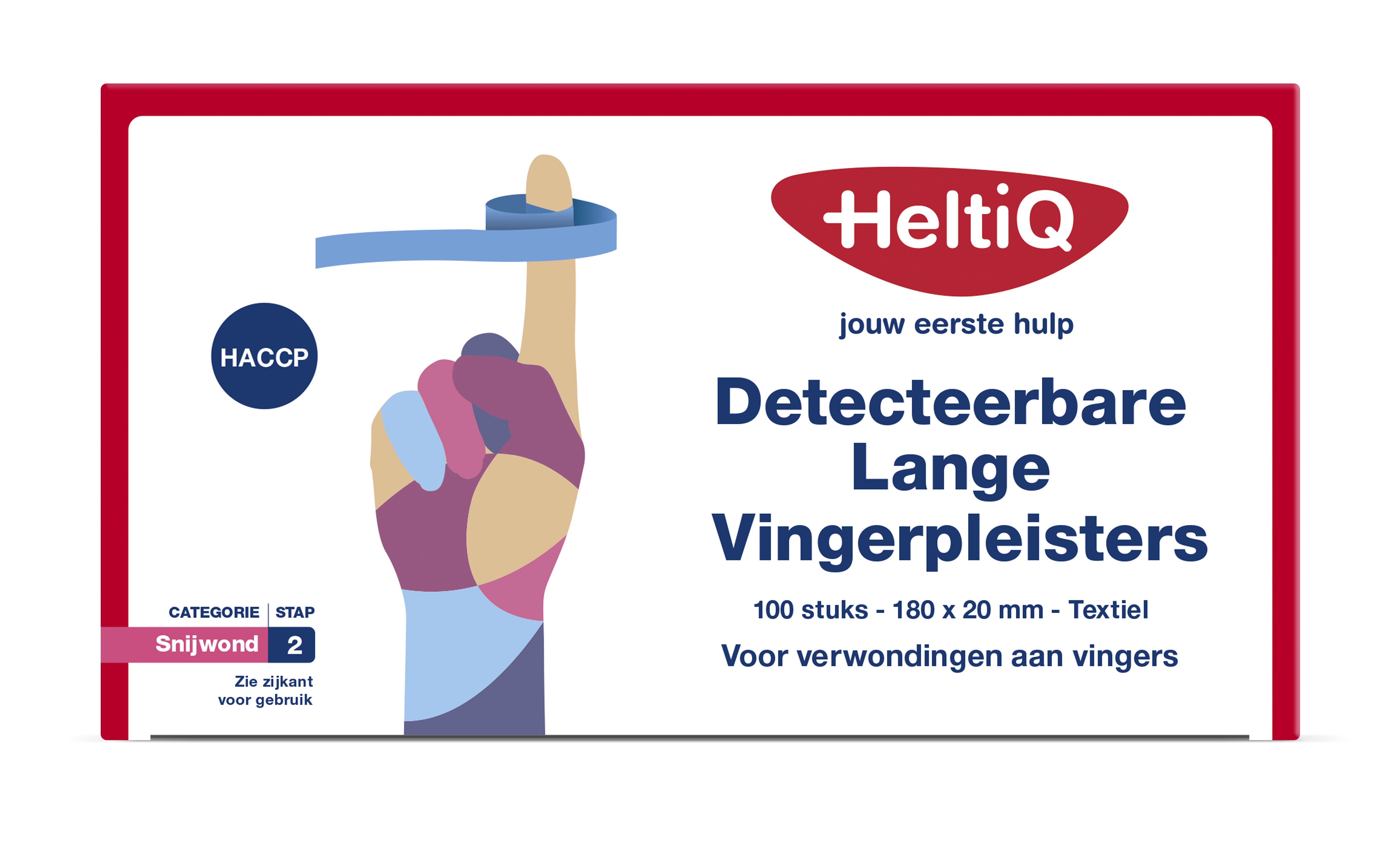 Heltiq Detect vingerpleister lang textiel 180 x 20mm 100.00 Stuks