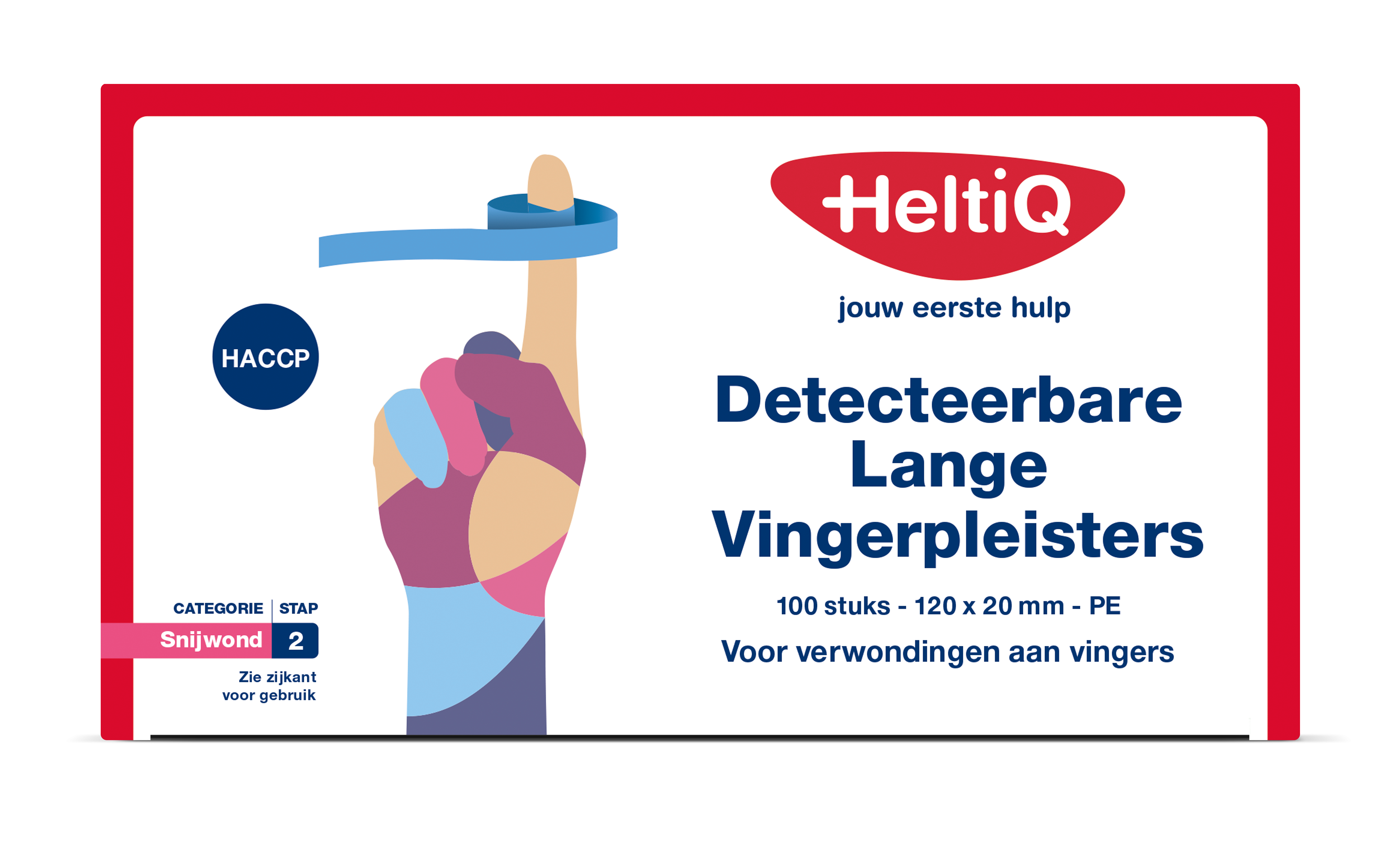 Heltiq Detect vingerpleister lang PE 120 x 20mm 100 Stuks