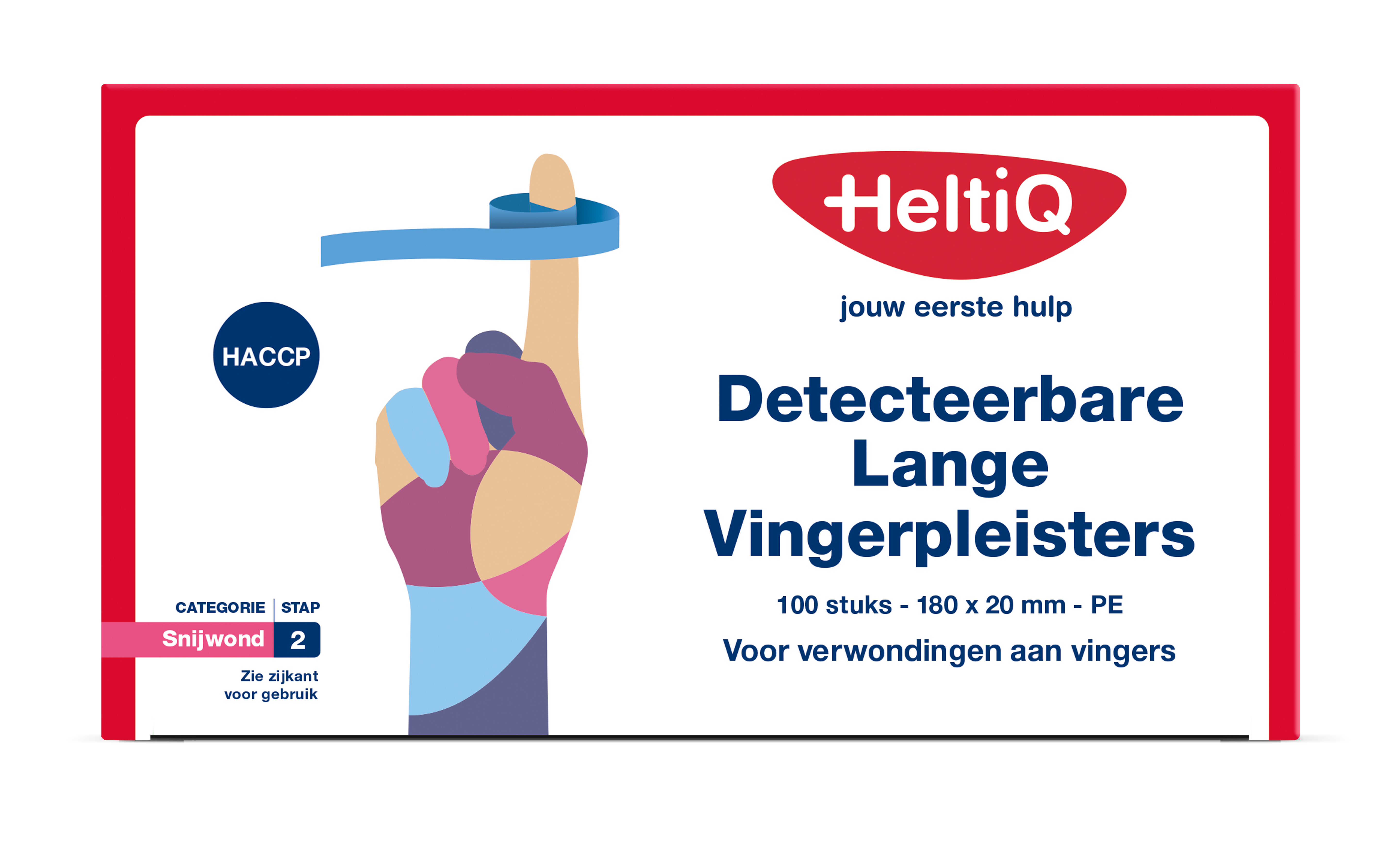 Heltiq Detect vingerpleister lang PE 180 x 20mm 100 Stuks