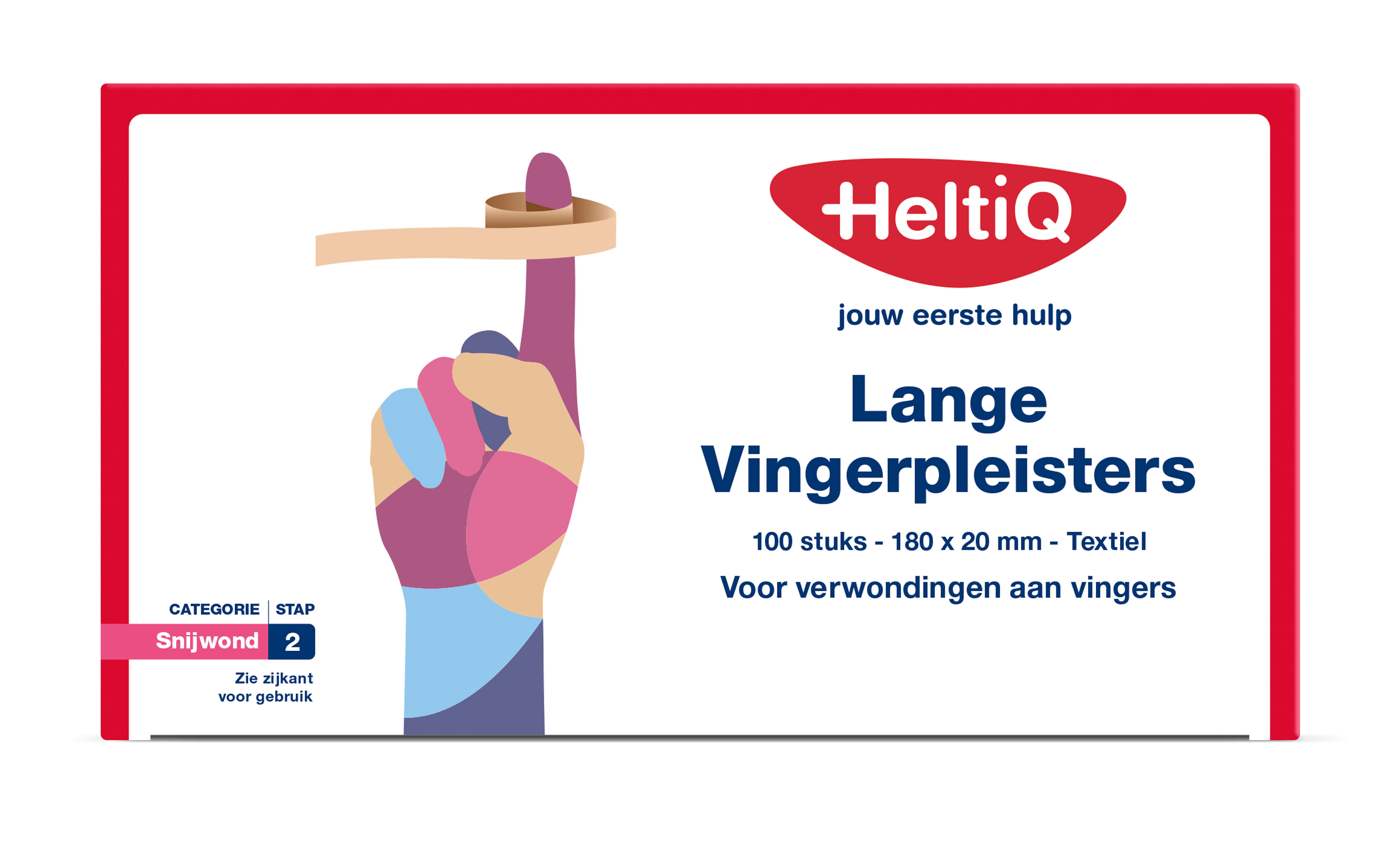 Heltiq Vingerpleister lang textiel 180 x 20mm 100 Stuks