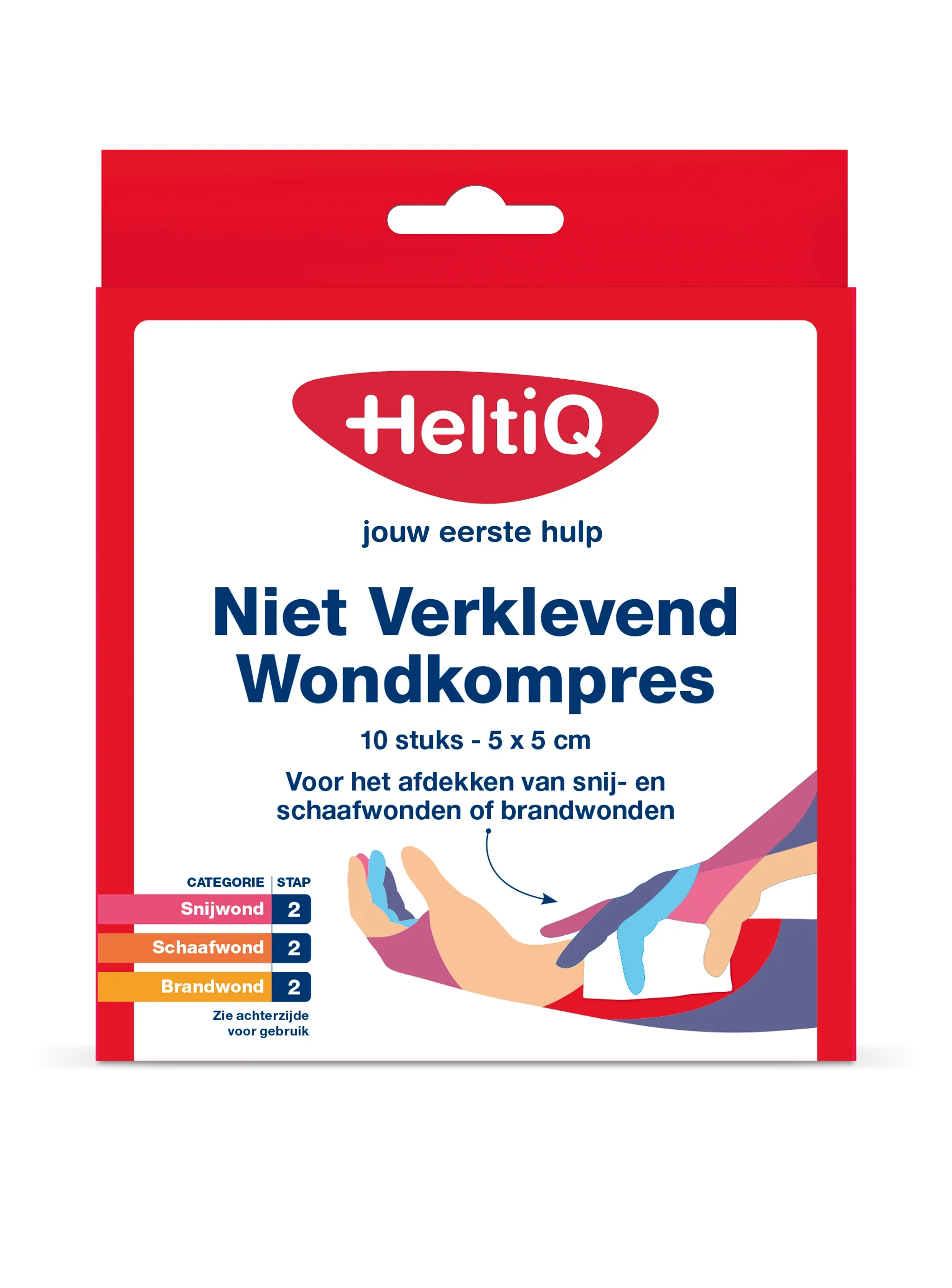 Heltiq Wondkompres 5 x 5 niet verklevend 10 Stuks