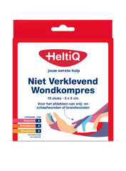 Heltiq Wondkompres 5 x 5 niet verklevend 10 Stuks