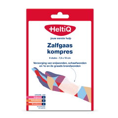 Heltiq Zalfgaaskompres 7.5 x 10cm 6 Stuks