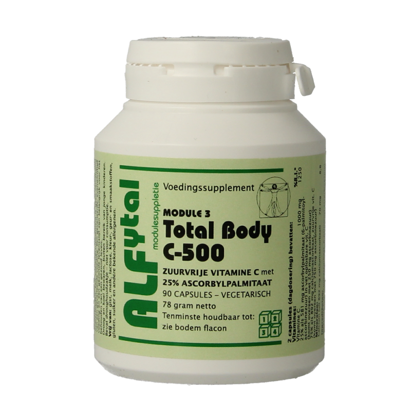 Alfytal Total body C-500 zuurvrij/25% vetoplosbaar 90.00 Vegetarische capsules