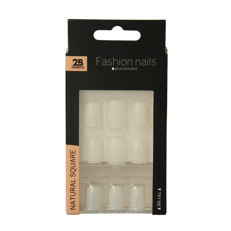2B Nails natural square 24 Stuks
