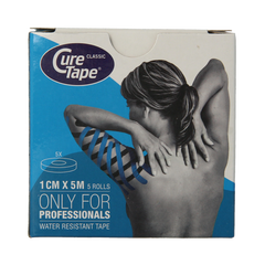 Cure Tape Kinesiotape blauw 1cm x 5m 5.00 Stuks