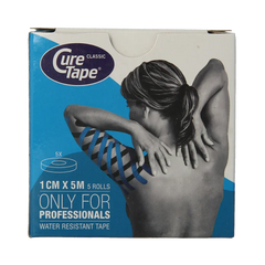 Cure Tape Kinesiotape blauw 1cm x 5m 5 Stuks