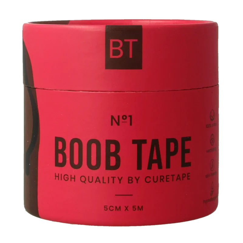 Cure Tape Boobtape no 1 incl. nipple covers - 5cm x 5m blac 1 Stuks