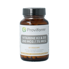 Proviform Vitamine K2 200mcg & D3 75mcg 60 Vegetarische capsules