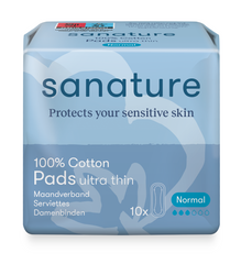 Sanature Maandverband ultra normaal 100% katoen 10.00 Stuks