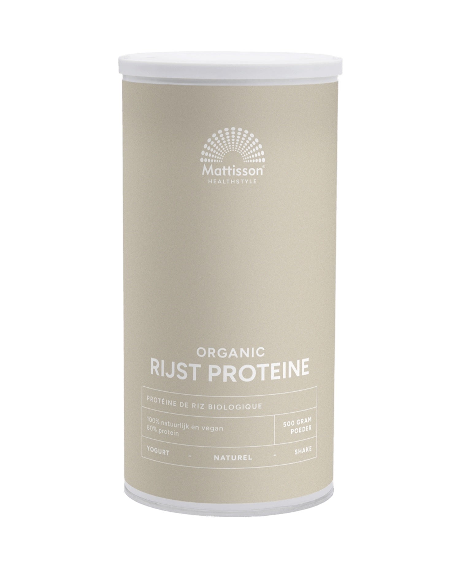 Mattisson Rijst proteine naturel vegan 80% bio 500.00 Gram