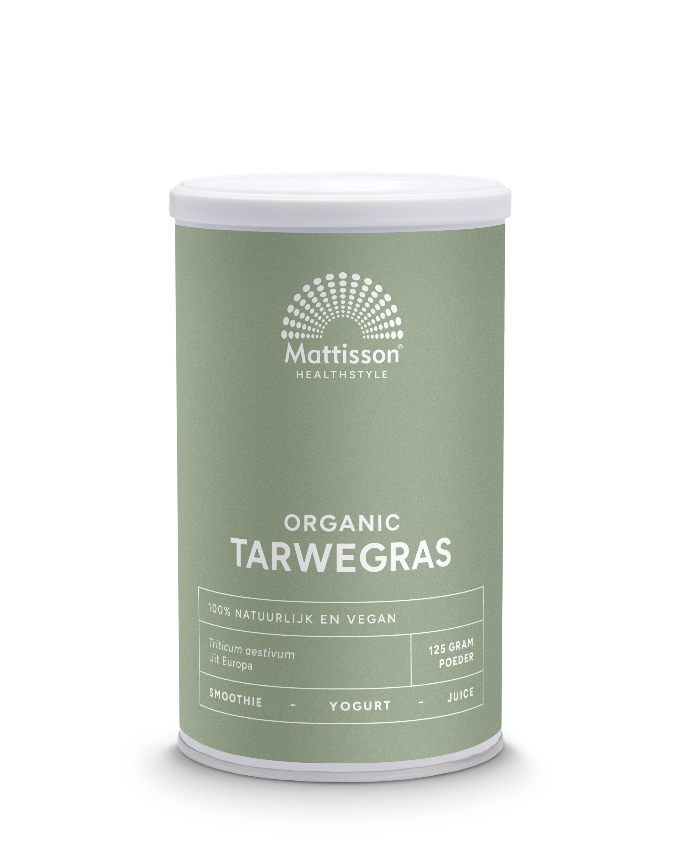 Mattisson Tarwegras wheatgrass poeder raw bio 125 Gram