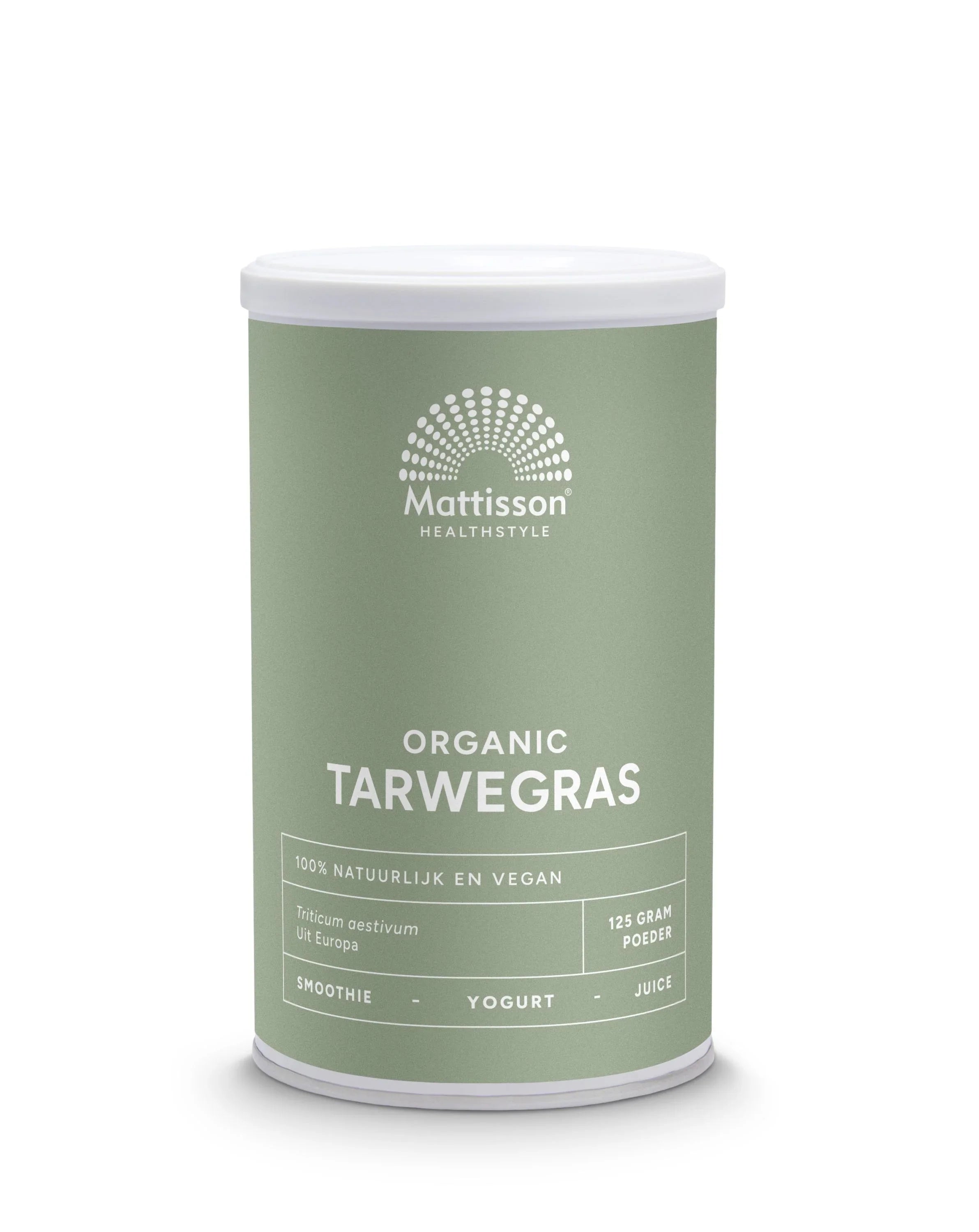 Mattisson Tarwegras wheatgrass poeder raw bio 125 Gram