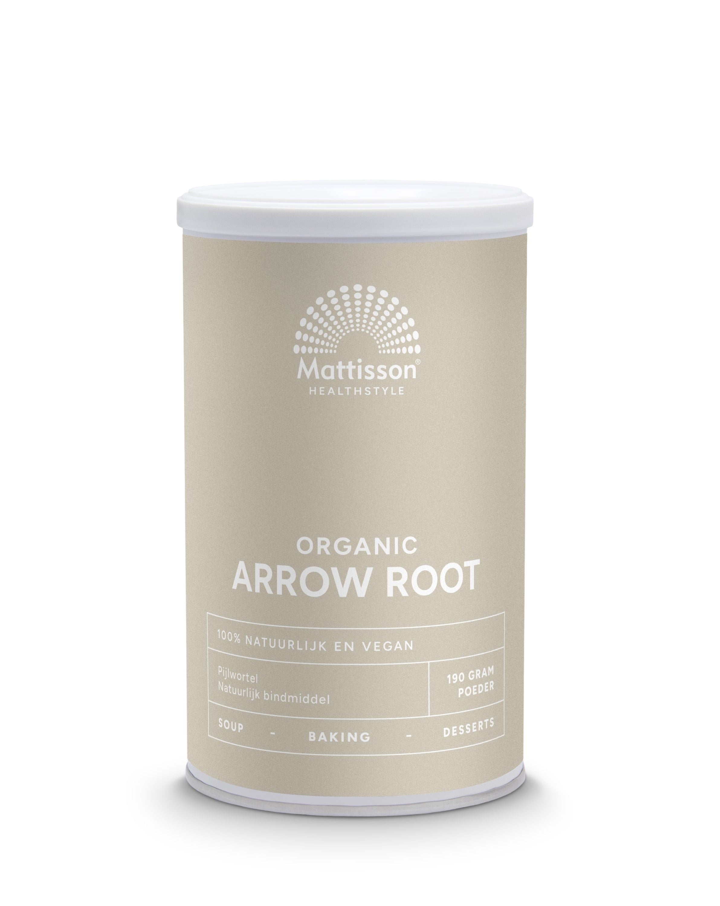 Mattisson Arrow root pijlstaartwortel poeder bio 190 Gram