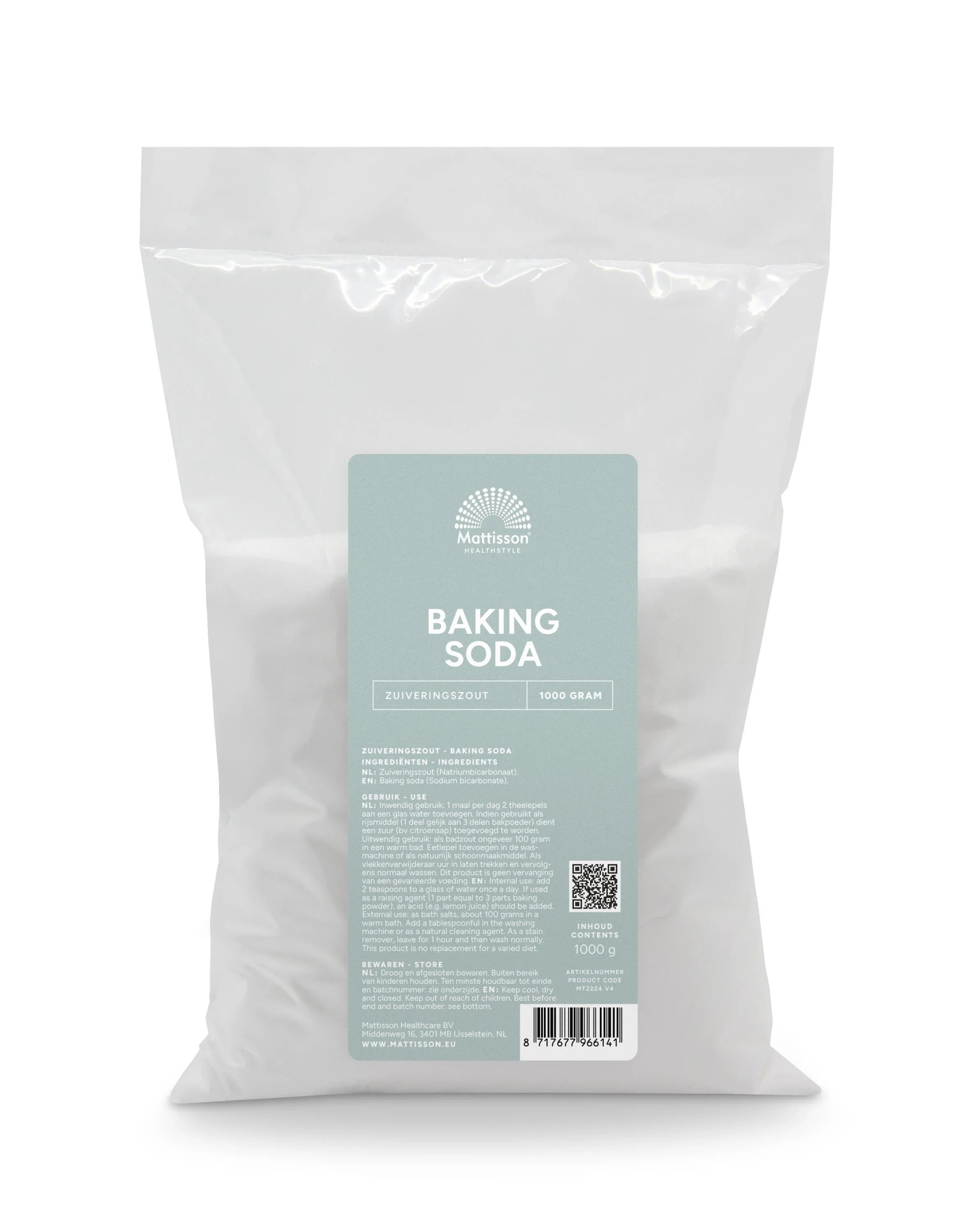 Mattisson Baking soda zuiveringszout natriumbicarbonaat 1 Kilogram
