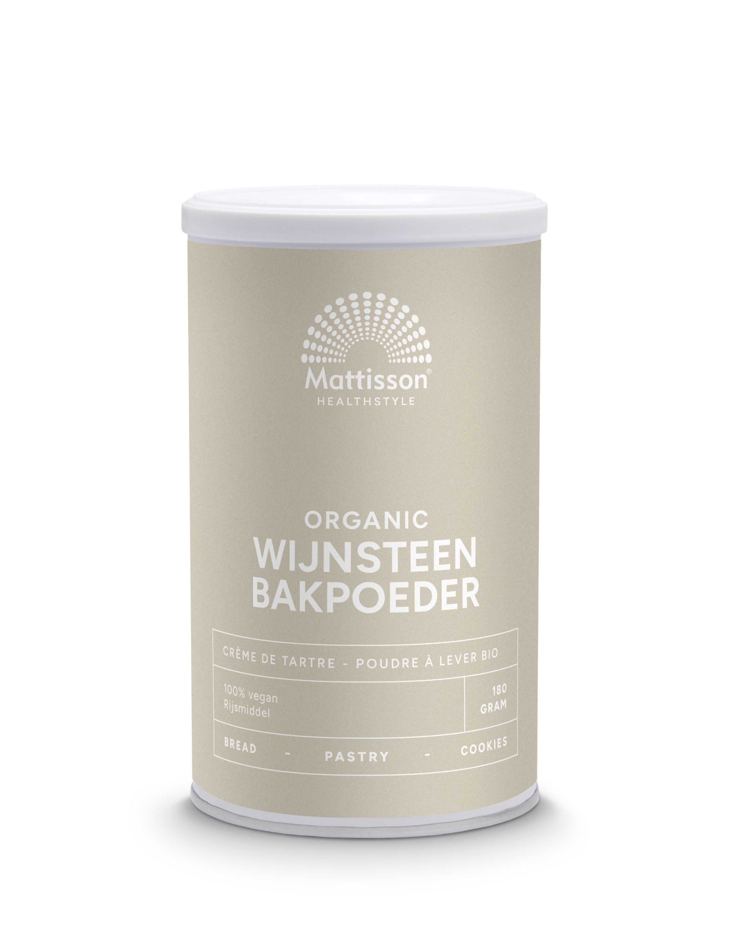 Mattisson Wijnsteenbakpoeder bio 180.00 Gram
