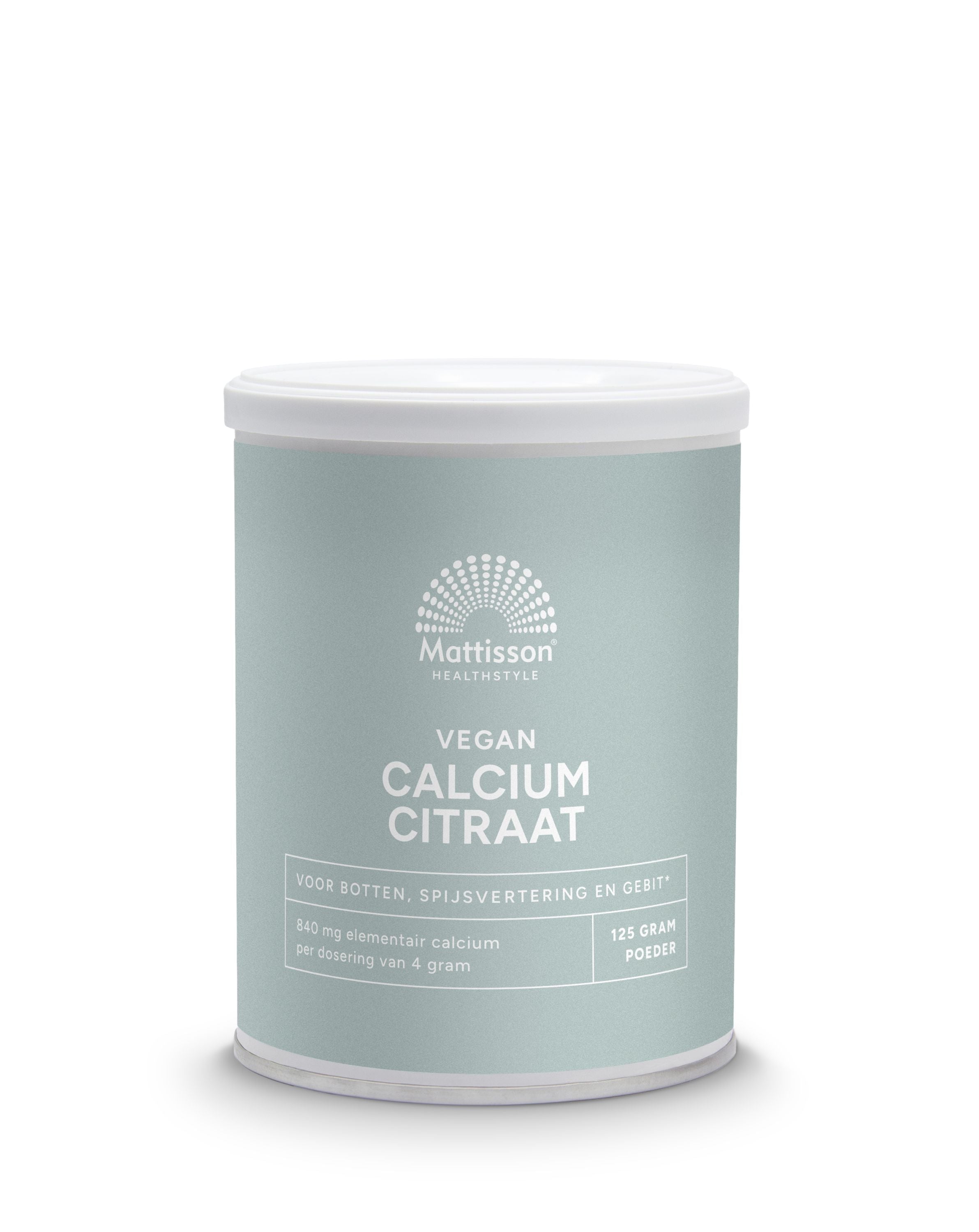 Mattisson Calcium citraat poeder - 21% elementair calcium 125 Gram
