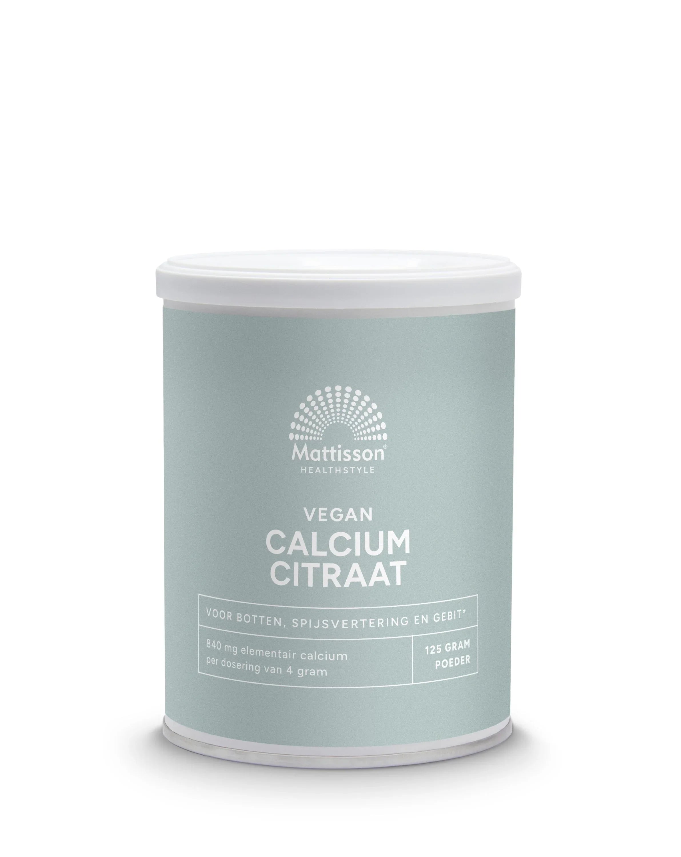 Mattisson Calcium citraat poeder - 21% elementair calcium 125 Gram
