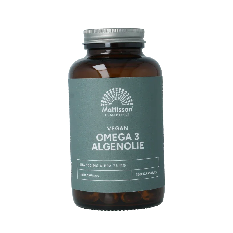 Mattisson Vegan omega 3 algenolie DHA 150mg EPA 75mg 180 Vegetarische capsules