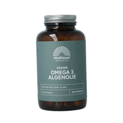 Mattisson Vegan omega 3 algenolie DHA 150mg EPA 75mg 180 Vegetarische capsules