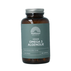 Mattisson Vegan omega 3 algenolie DHA 150mg EPA 75mg 180 Vegetarische capsules