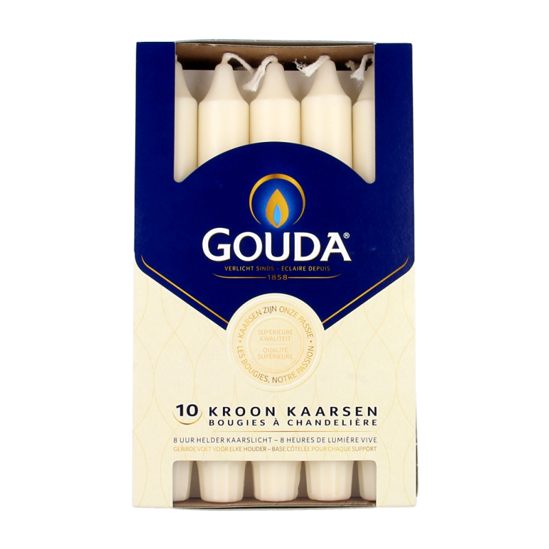 Gouda Kroonkaars ivoor 200/24 10.00 Stuks