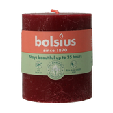 Bolsius Rustiekkaars shine 80/68 velvet red 1 Stuks