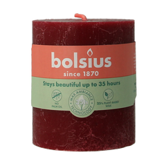 Bolsius Rustiekkaars shine 80/68 velvet red 1 Stuks