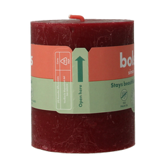 Bolsius Rustiekkaars shine 80/68 velvet red 1 Stuks