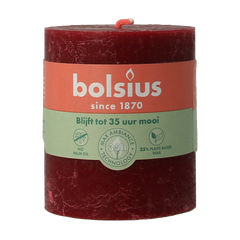 Bolsius Rustiekkaars shine 80/68 velvet red 1 Stuks