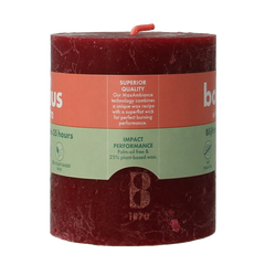 Bolsius Rustiekkaars shine 80/68 velvet red 1 Stuks
