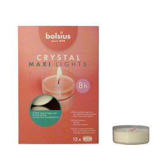 Bolsius Crystal maxi lights 8 uur doos 12 Stuks