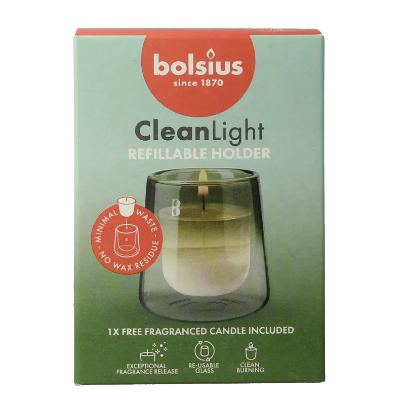 Bolsius Clean Light geur navulling gardenia starterkit 270 Gram