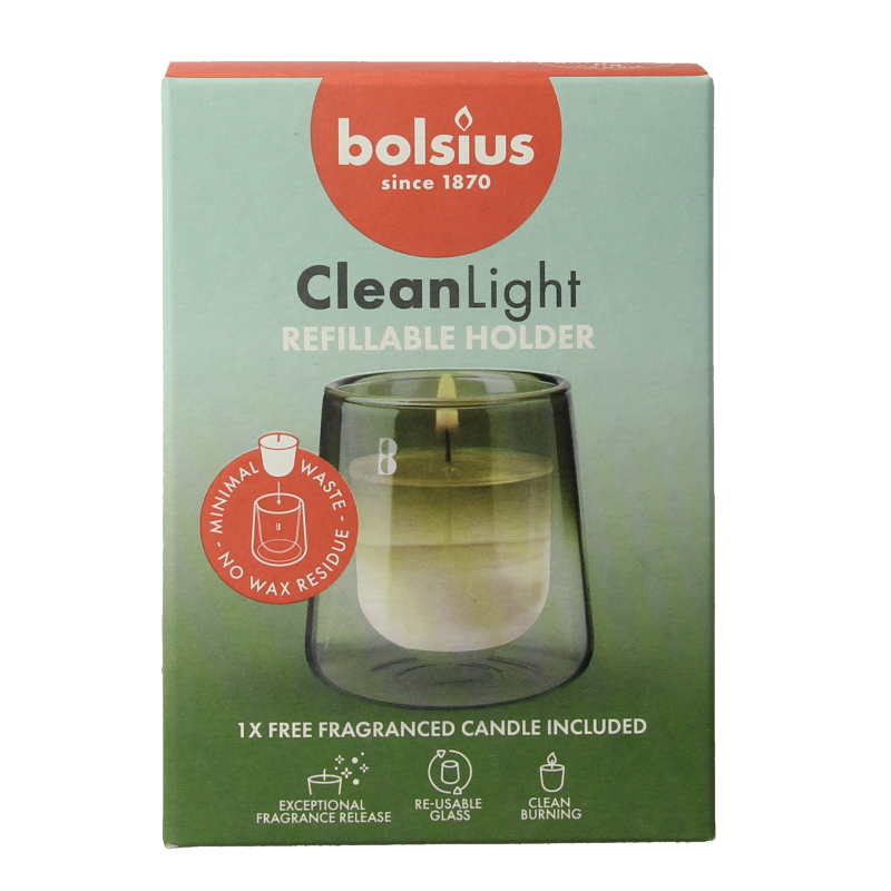 Bolsius Clean Light geur navulling gardenia starterkit 270 Gram