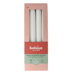 Bolsius Dinerkaarsen 230/20 cloudy white 8.00 Stuks