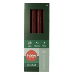 Bolsius Dinerkaarsen 230/20 velvet red 8 Stuks