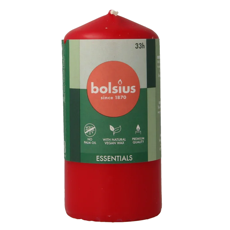 Bolsius Stompkaars 120/58 delicate red 1 Stuks