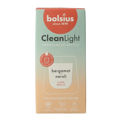 Bolsius Clean Light navulling bergamot & neroli 2 Stuks