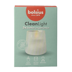 Bolsius Clean Light starterkit houder wit - incl. geurloze 1.00 Stuks