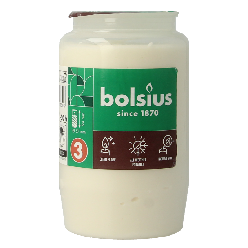 Bolsius Herdenkingslicht nr 3 compo transparant 1.00 Stuks