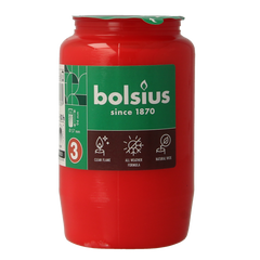 Bolsius Herdenkingslicht nr 3 rood 1.00 Stuks