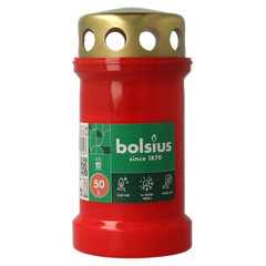 Bolsius Herdenkingslicht nr3 rood met deksel 1 Stuks