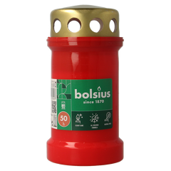 Bolsius Herdenkingslicht nr3 rood met deksel 1.00 Stuks