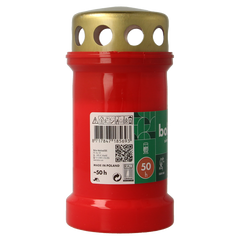 Bolsius Herdenkingslicht nr3 rood met deksel 1.00 Stuks