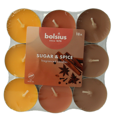 Bolsius Geurtheelicht multi colour brick 18 sugar & spice 18 Stuks