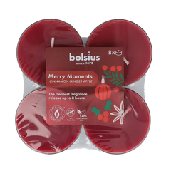 Bolsius Maxlicht merry moments cinnamon ginger 8 Stuks