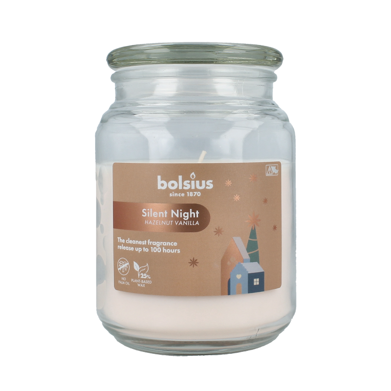 Bolsius Geurglas met deksel silent night hazelnut vanilla 1.00 Stuks