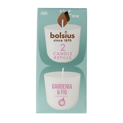 Bolsius Clean light gardenia & fig navul 2 Stuks